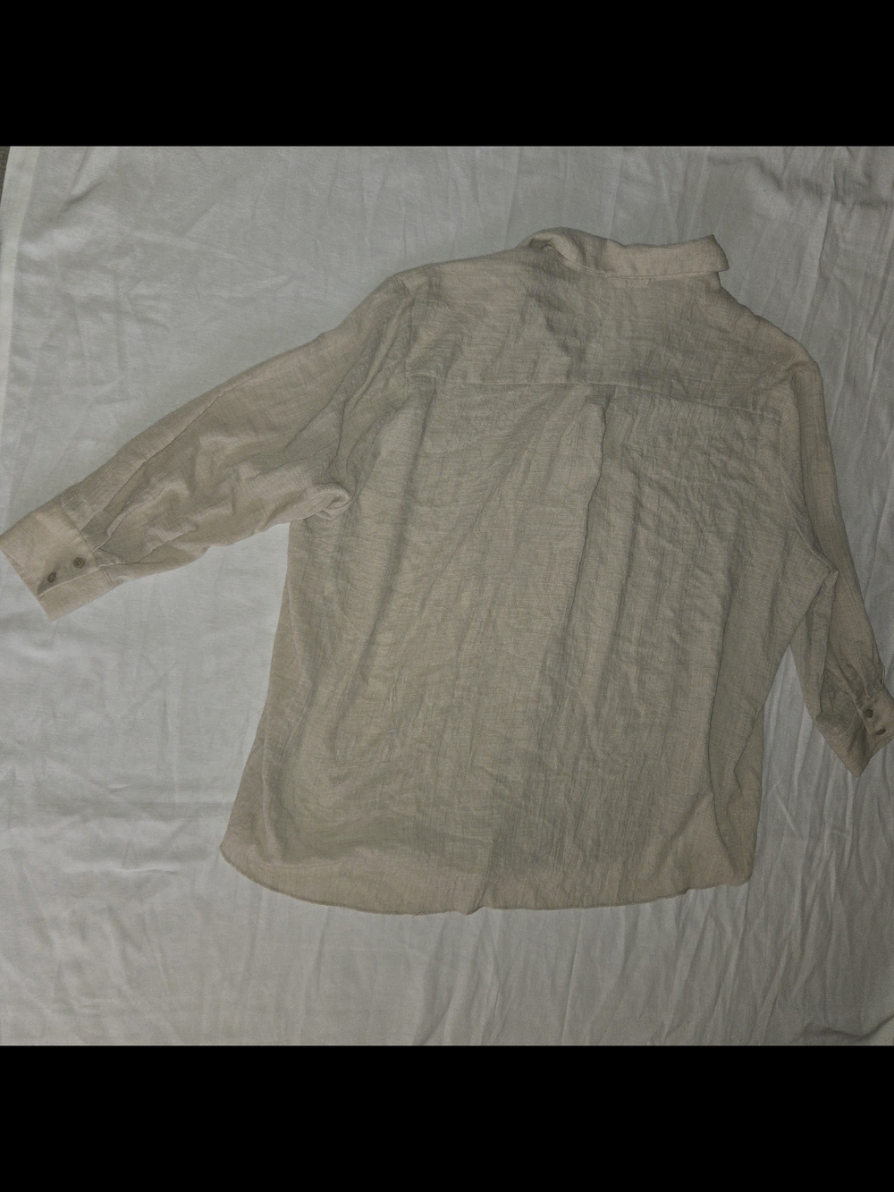 Light Beige Button-Up  Tunic - Picture 4 of 7
